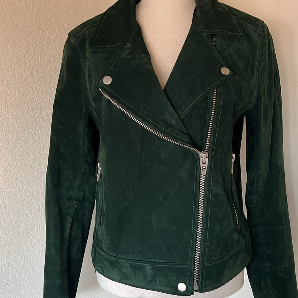 Blank NYC, Size small, Dark Green Suede Jacket